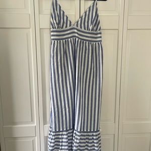 Jcrew cabana stripe linen maxi dress